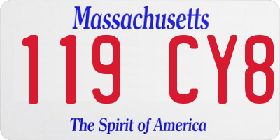 MA license plate 119CY8