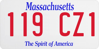 MA license plate 119CZ1