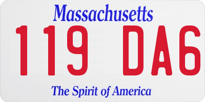 MA license plate 119DA6