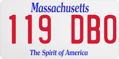 MA license plate 119DB0