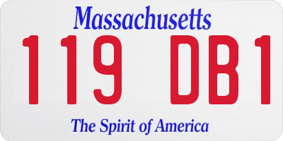 MA license plate 119DB1