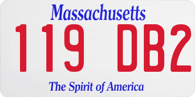 MA license plate 119DB2