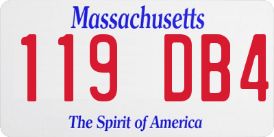 MA license plate 119DB4