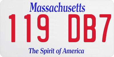 MA license plate 119DB7