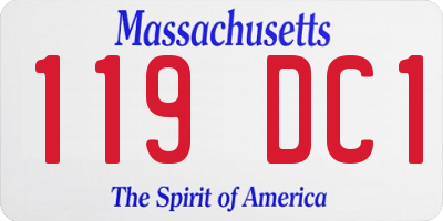 MA license plate 119DC1