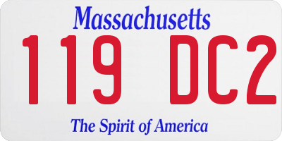MA license plate 119DC2