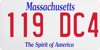 MA license plate 119DC4