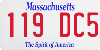 MA license plate 119DC5