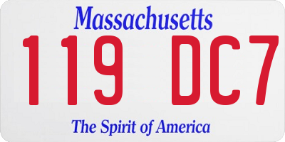 MA license plate 119DC7
