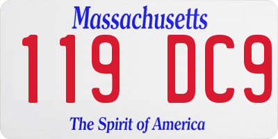 MA license plate 119DC9