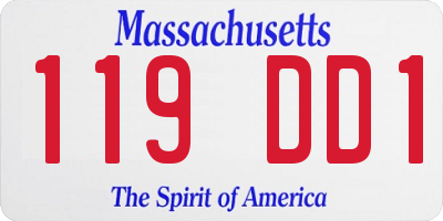 MA license plate 119DD1