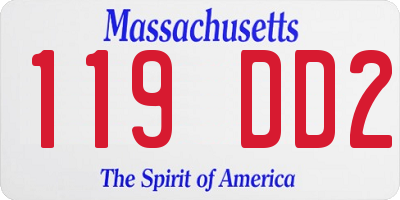 MA license plate 119DD2