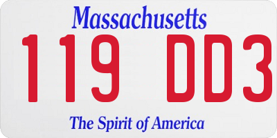 MA license plate 119DD3
