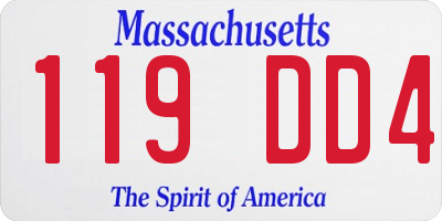 MA license plate 119DD4