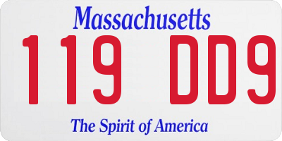 MA license plate 119DD9