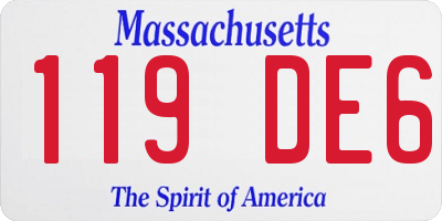 MA license plate 119DE6