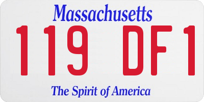 MA license plate 119DF1