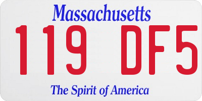 MA license plate 119DF5