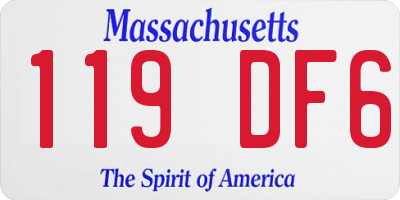 MA license plate 119DF6
