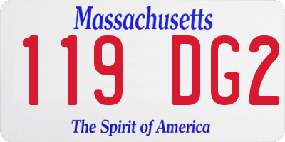 MA license plate 119DG2