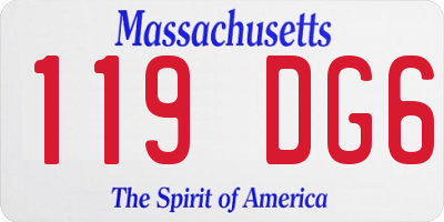 MA license plate 119DG6