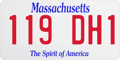 MA license plate 119DH1