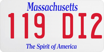 MA license plate 119DI2