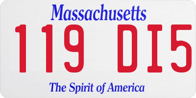 MA license plate 119DI5