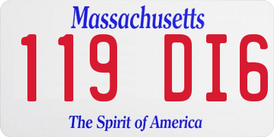 MA license plate 119DI6