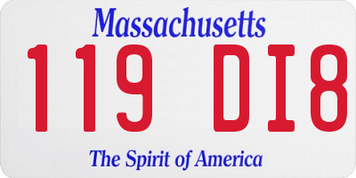 MA license plate 119DI8