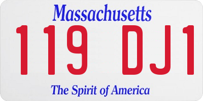 MA license plate 119DJ1