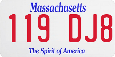 MA license plate 119DJ8