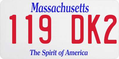 MA license plate 119DK2