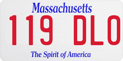 MA license plate 119DL0