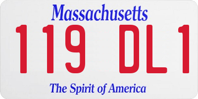 MA license plate 119DL1