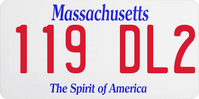 MA license plate 119DL2