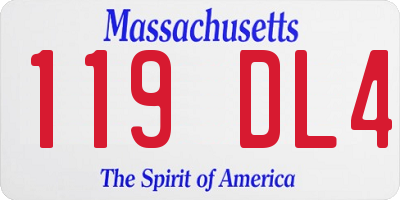 MA license plate 119DL4