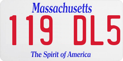 MA license plate 119DL5