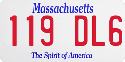 MA license plate 119DL6