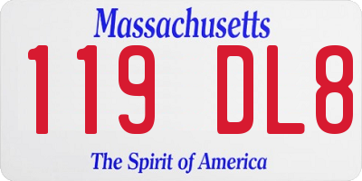 MA license plate 119DL8