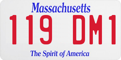 MA license plate 119DM1