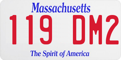 MA license plate 119DM2