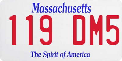 MA license plate 119DM5