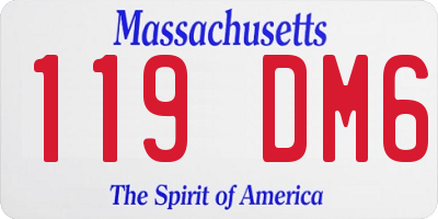 MA license plate 119DM6