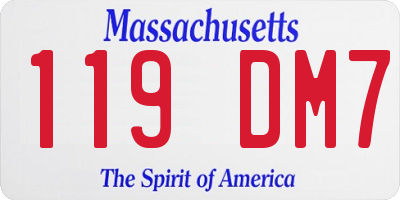 MA license plate 119DM7