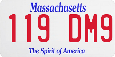MA license plate 119DM9