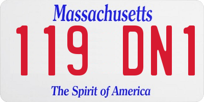MA license plate 119DN1