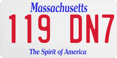 MA license plate 119DN7