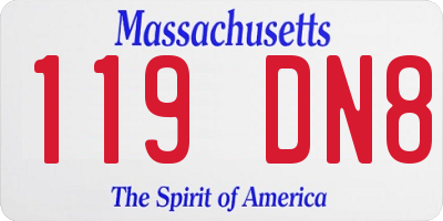 MA license plate 119DN8