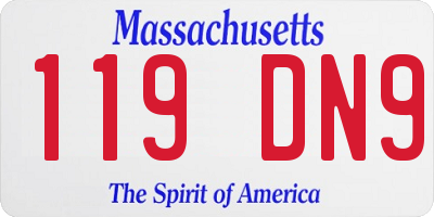 MA license plate 119DN9